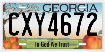 GA license plate CXY4672