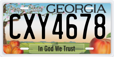 GA license plate CXY4678