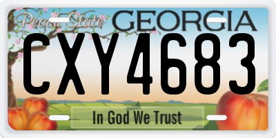 GA license plate CXY4683