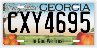 GA license plate CXY4695