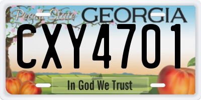 GA license plate CXY4701