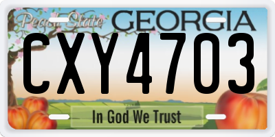 GA license plate CXY4703