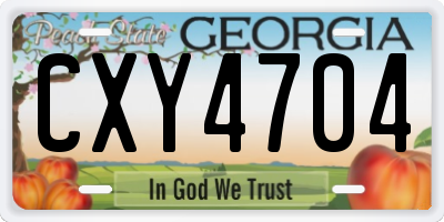 GA license plate CXY4704
