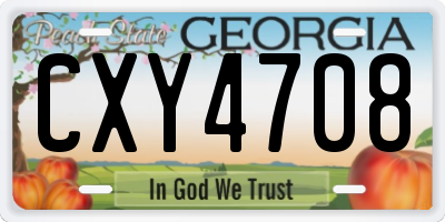 GA license plate CXY4708