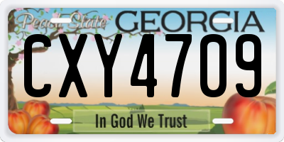 GA license plate CXY4709