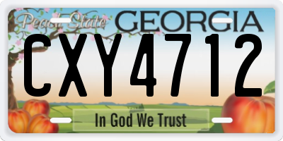 GA license plate CXY4712
