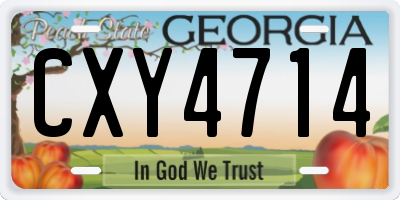 GA license plate CXY4714