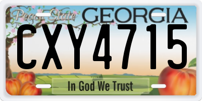 GA license plate CXY4715