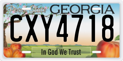 GA license plate CXY4718