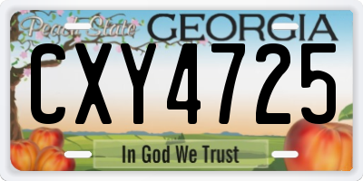 GA license plate CXY4725
