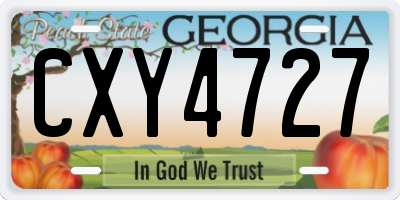 GA license plate CXY4727