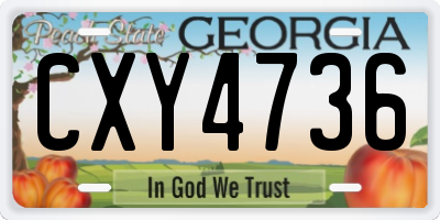 GA license plate CXY4736
