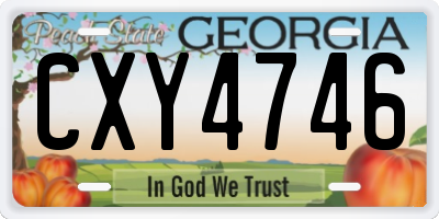 GA license plate CXY4746