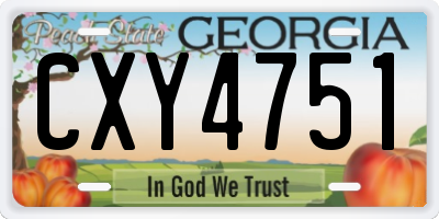 GA license plate CXY4751