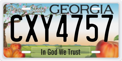 GA license plate CXY4757