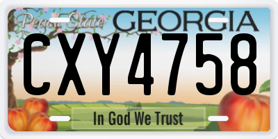 GA license plate CXY4758