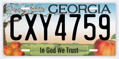 GA license plate CXY4759