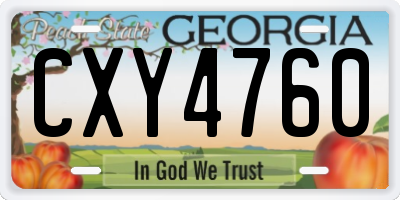 GA license plate CXY4760