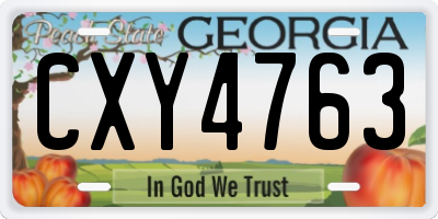 GA license plate CXY4763