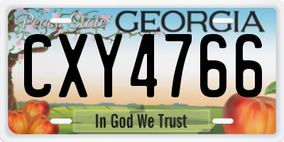GA license plate CXY4766
