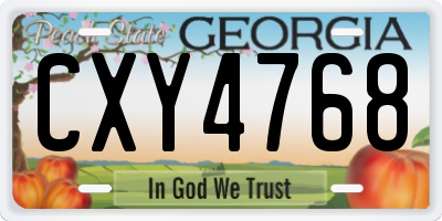 GA license plate CXY4768