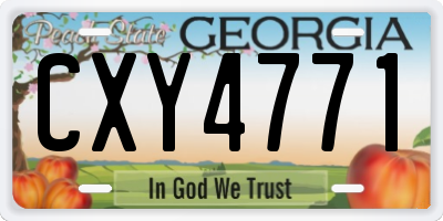 GA license plate CXY4771