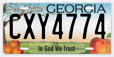 GA license plate CXY4774