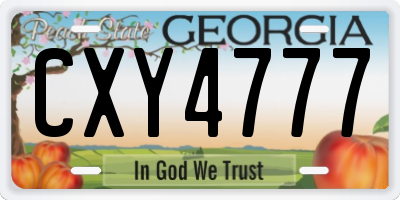 GA license plate CXY4777
