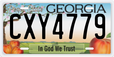 GA license plate CXY4779