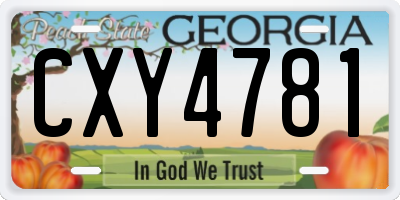 GA license plate CXY4781
