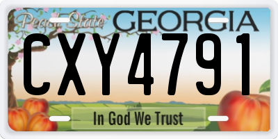 GA license plate CXY4791