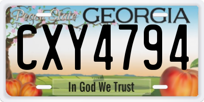 GA license plate CXY4794