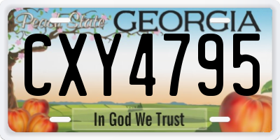 GA license plate CXY4795