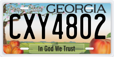 GA license plate CXY4802
