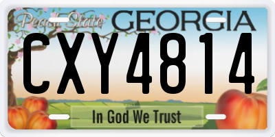 GA license plate CXY4814