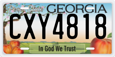 GA license plate CXY4818