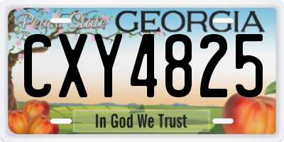 GA license plate CXY4825