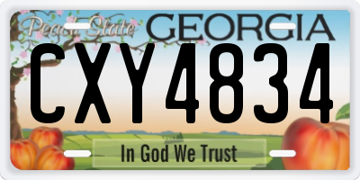 GA license plate CXY4834