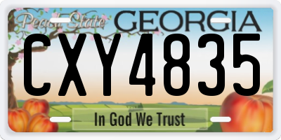 GA license plate CXY4835