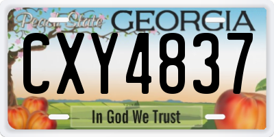 GA license plate CXY4837