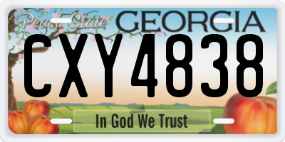 GA license plate CXY4838