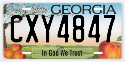 GA license plate CXY4847