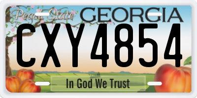GA license plate CXY4854