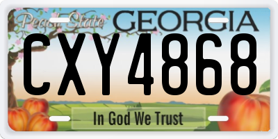 GA license plate CXY4868