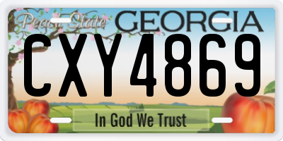 GA license plate CXY4869
