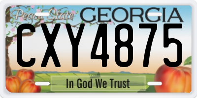GA license plate CXY4875