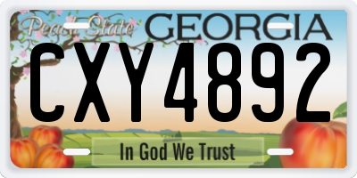 GA license plate CXY4892