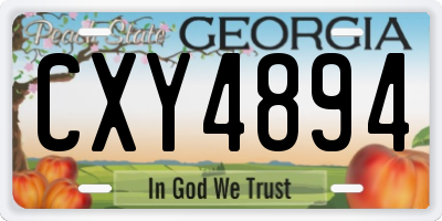 GA license plate CXY4894