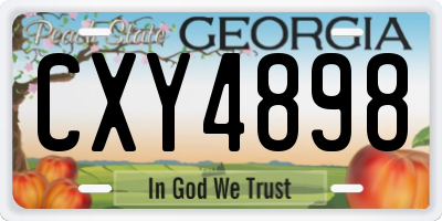 GA license plate CXY4898