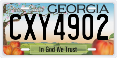 GA license plate CXY4902